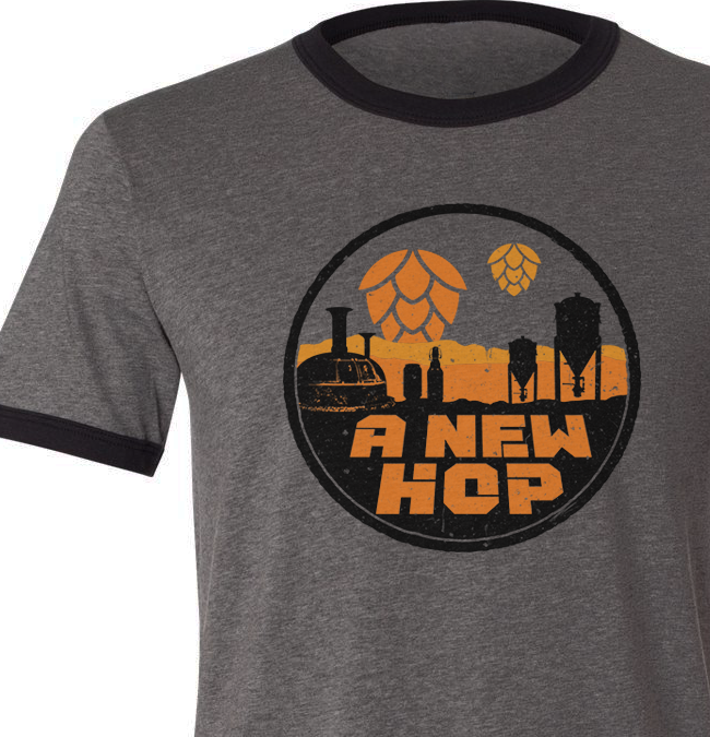 Hand printed craft beer shirt featuring Star Wars parody