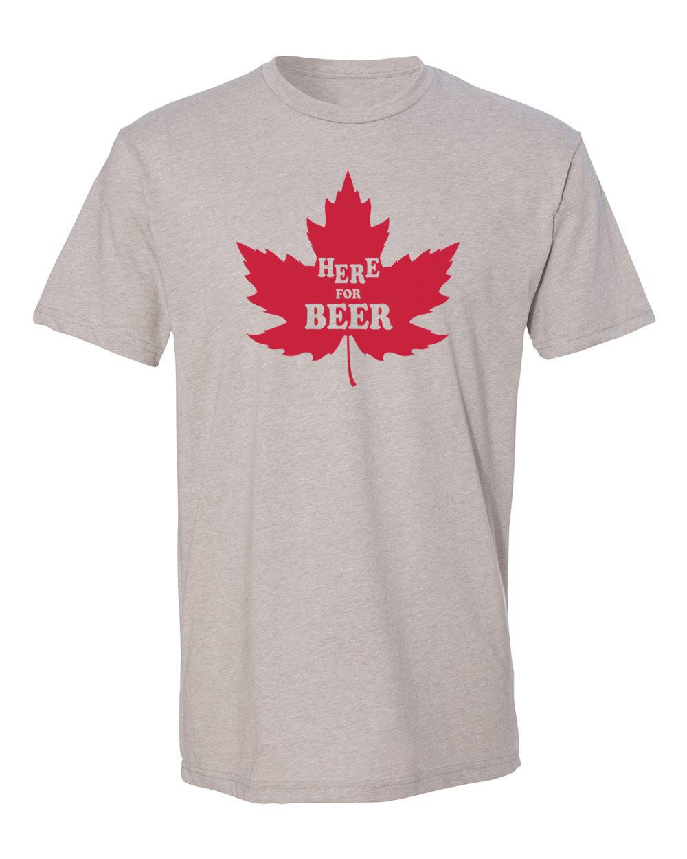 Front view of sand Here For Beer graphic tee