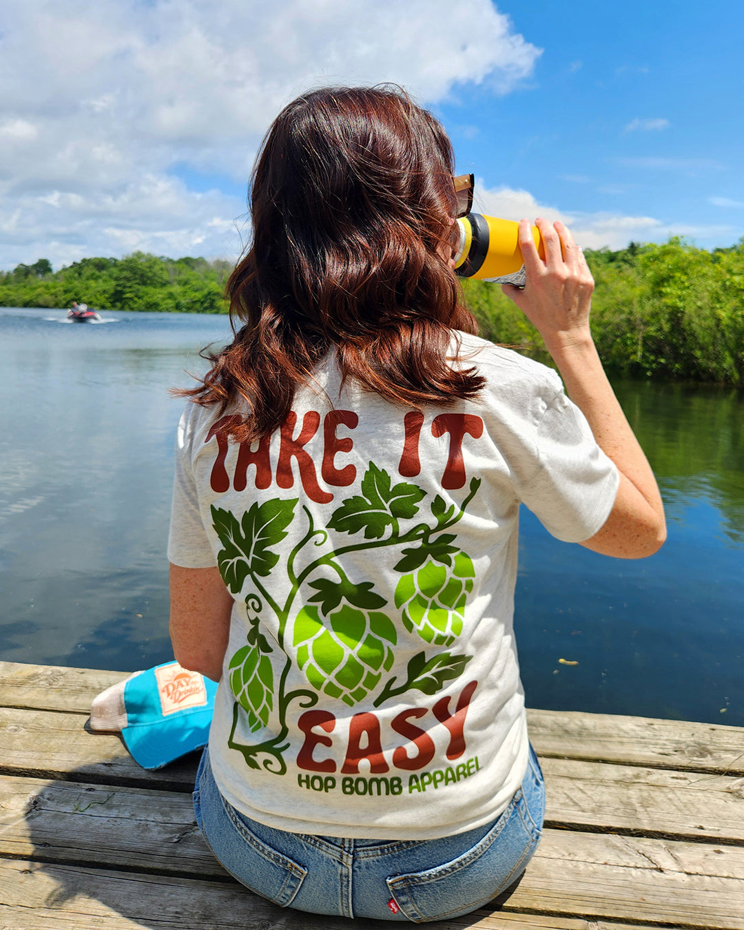 Take It Easy graphic tee for craft beer lovers who enjoy relaxing, slowing down, and living in the moment